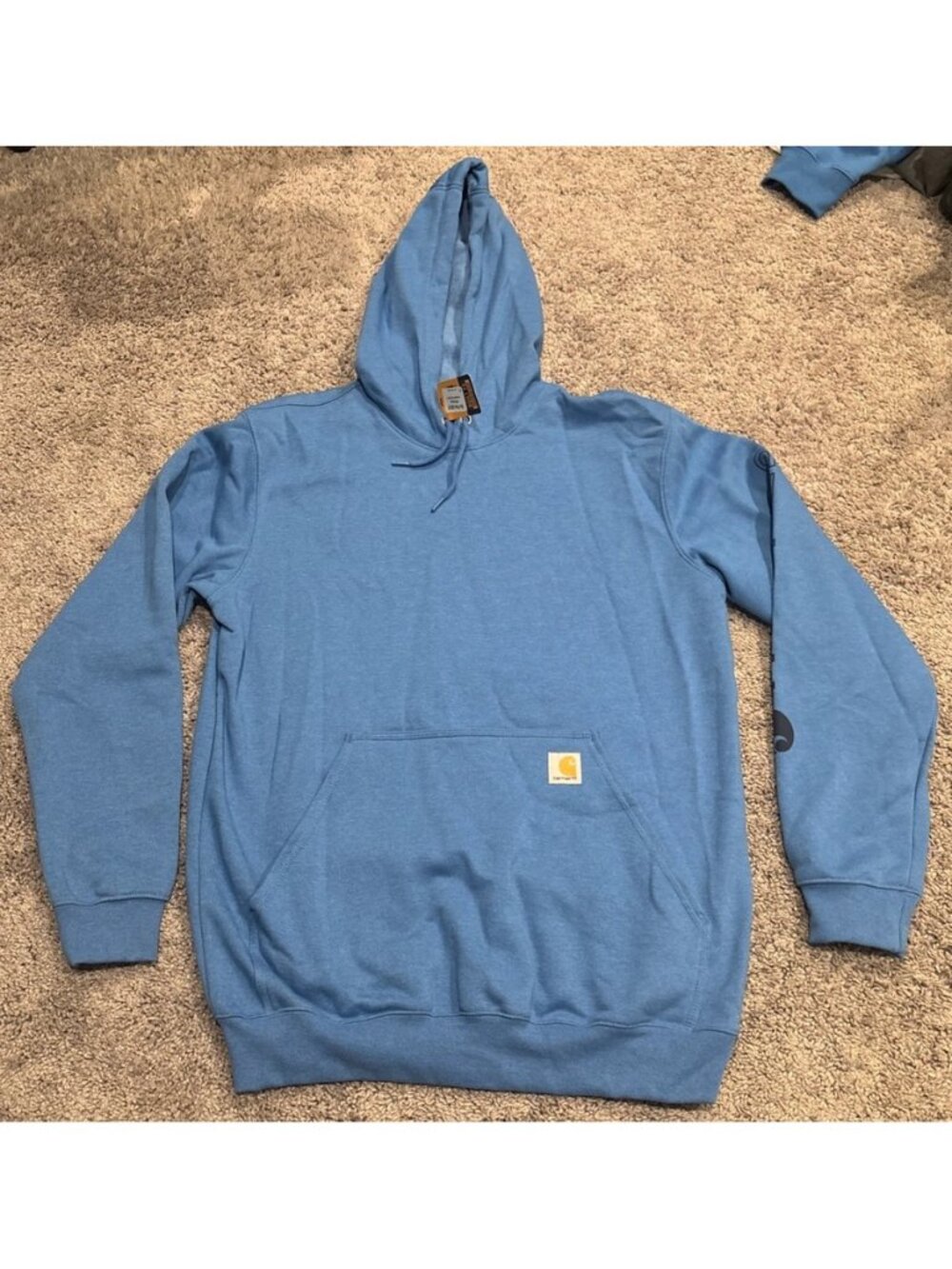 NWT Mens CARHARTT Size M Heather Blue MidWeight Hoodie Sweatshirt K288H07 $60